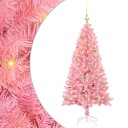  Juletre med 150 LED med stativ Rosa 150 cm PVC