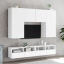 vidaXL Vegghengte TV-benker 2 stk hvit 100x30x30 cm konstruert tre 8721012254671