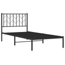 vidaXL Sengeramme i metall med hodegavl svart 90x200 cm 8721012249639