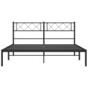 vidaXL Sengeramme i metall med sengegavl svart 140x200 cm 8721012190573