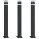 Utendørs gulvlamper 3 stk svart 110 cm aluminium
