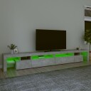  TV-benk med LED-lys betonggrå 290x36,5x40 cm 8720845649531