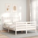 vidaXL Sengeramme med hodegavl hvit 4FT small double heltre
