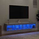 vidaXL TV-benker med LED-lys 2 stk grå sonoma 80x30x30 cm 8721012257368