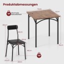 Spisebordsett for 2 – Polstrede seter plassbesparende design
