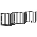  Hundeport Sammenleggbar 6 Paneler Svart 300 cm Poppeltre 352221