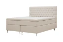 Hilton Lyx Komplett Sengpakke 160x200 cm Kontinentalseng med knappet sengegavl i bouclé Ivory / Bouclé