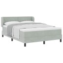  Box Spring Seng med Madrass Lysegrå 140x190 cm Fløyel