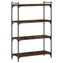  Bokhylle 4 etasjer røkt eik 80x30x120 cm konstruert tre 8721012194564
