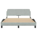  Sengeramme med hodegavl lysegrå 135x190 cm fløyel 8721012268661