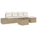  Hagesofa Set 6 pcs Beige Poly rattan