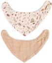 Filibabba 2-Pakk Bandana Tøysmekker i Økologisk Bomull, Little Wonders og Warm Grey