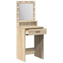  Sminkebord med LED lamper Sonoma Eik 50x41x135 cm