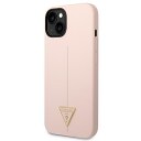 Guess Case For Iphone 14 Plus 6,7&Amp Amp Quot  Guhcp14msltgp Pink Hardcase Silicone Line &Amp Amp  Triangle
