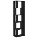 vidaXL Bokskap/romdeler svart eik 45x24x159 cm konstruert tre