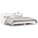  Sengeramme med madrass hvit 200x200 cm heltre furu 3306877