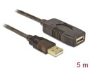 Delock USB 3.0 Forlengelseskabel 5 m Hvit Aktiv