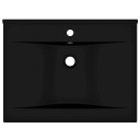 vidaXL Luksuriøs servant med kranhull matt svart 60x46 cm keramisk