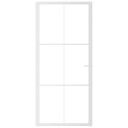 vidaXL Innerdør 93x201,5 cm hvit ESG glass og aluminium