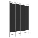 vidaXL Romdeler 4 paneler svart 160x220 cm stoff