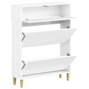 vidaXL Sko Skap ARNHEM 78 x 24 x 103 cm Konstruert tre Høgglans hvit