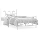 vidaXL Sengeramme i metall med hode  og fotgavl hvit 100x200 cm