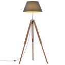 Gulvlampe med stativ honningbrun heltre teak 141 cm - sort