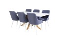 Venture Design Piazza & Plaza spisegruppe Hvit/blå 6 st stoler & bord 180 x 90 cm