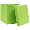 vidaXL Oppbevaringsbokser med lokk 4 stk grønn 32x32x32 cm stoff