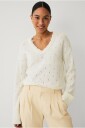 Ellos Collection Hullmønstret pullover Hvit