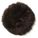 Skinnwille Gently Sittepute i saueskinn ø34 cm Dark Brown