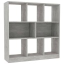 vidaXL Bokhylle betonggr? 97,5x29,5x100 cm sponplate