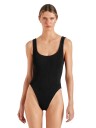 Hunza G Square Neck Swim Crinkle Badedrakt Sort  female