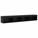  TV benksett 2 pcs Svart Eik 100 x 30 x 30 cm Konstruert tre