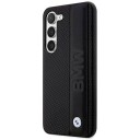 BMW Frontpanelveske for Samsung S23 Plus - Teksturert Lær med Logostripe Svart