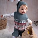 Bluum Strik Strikkesett Julevest 5 frg m/skjørt og nisselue - garnpakke i Bluum Soft Merino Ull