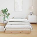 Gulvseng Ramme Hvit 90x220 cm Massivt Furutre
