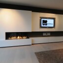 M-Design Luna 1300CR Diamond svart gasspeis med glass på høyre hjørne