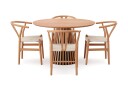 Peyra Spisegruppe rund 110 cm Eik med 4 Dastoori spisestoler   Eik