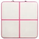  Oppblåsbar gymnastikkmatte med pumpe 200x200x10 cm PVC rosa