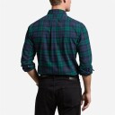 Custom Fit Plaid Brushed Oxford Shirt Navy/Green Multi