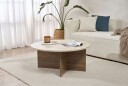 Boro Sofabord 90x40x90 cm - Travertine og Walnut