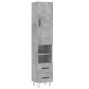  Highboard betonggrå 34,5x34x180 cm konstruert tre