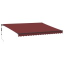 Automatisk uttrekkbar markise med LED burgunder 450x350 cm