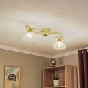 Luminex Taklampe Flora 2 glasskjermer hvit/messing
