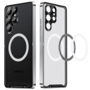 Galvanisert Magnetisk Samsung Galaxy S23 Ultra 5G Hybrid-deksel Sølv