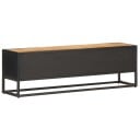 TV-benk med utskåret dør 130x30x40 cm - grovt mangotre