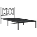  Sengeramme i metall med hodegavl svart 90x200 cm 8721102643842
