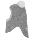 Huttelihut Balaclava Wool Alpaca Pompoms - Grey - 0-12M