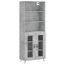 vidaXL Highboard betong grå 69,5x34x180 cm konstruert tre 8720845926564